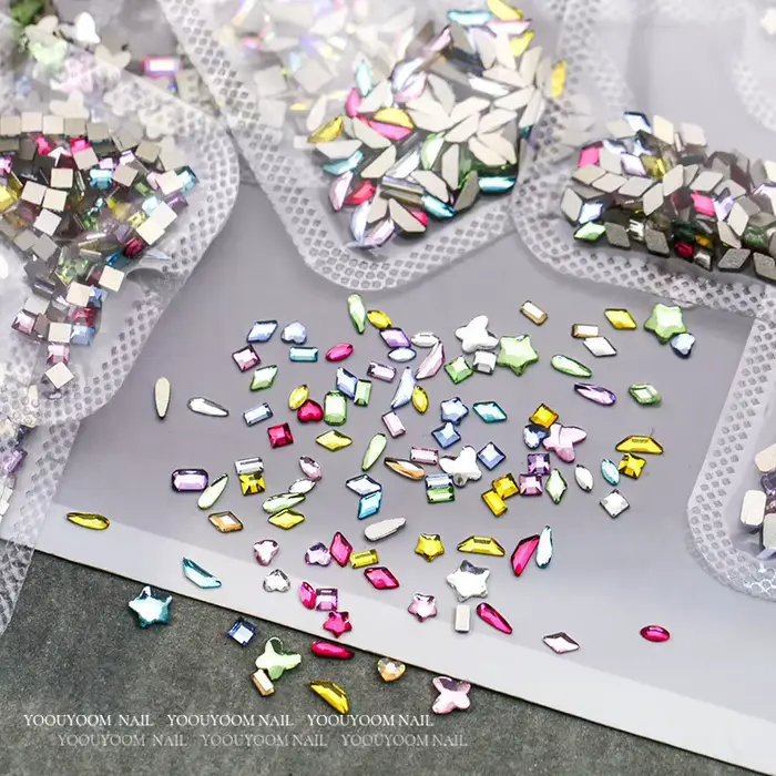 200/100 pièces cristal ongles strass AB breloques de luxe Nail Art Flatback gemmes pour 3D décoratio