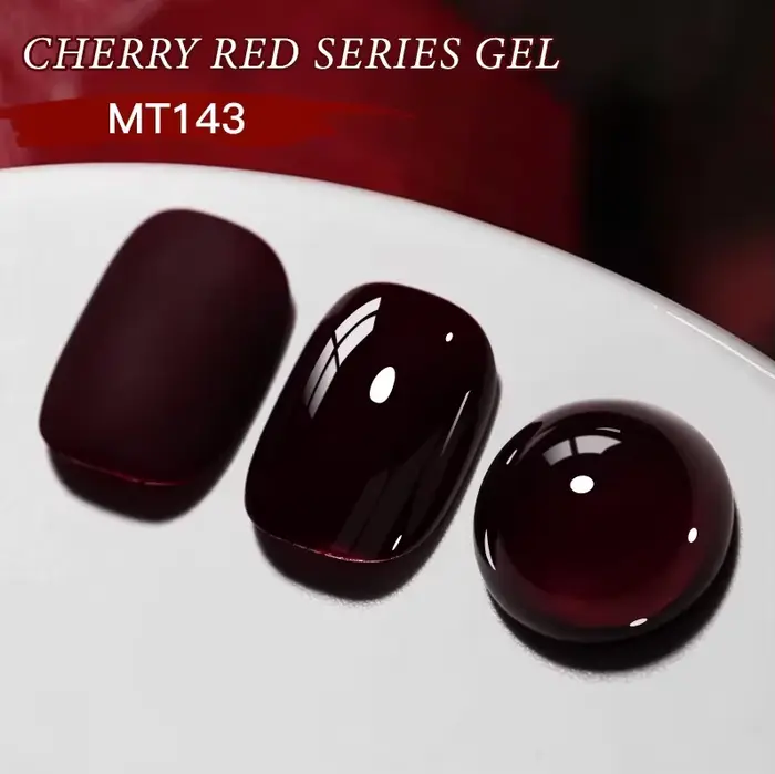 Vernis à ongles gel rouge cerise sans HEMA ni TPO