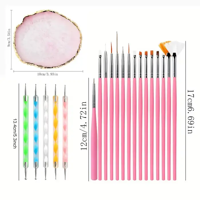 Ensemble de pinceaux professionnels pour Nail Art, 21 pièces, pointe de conception, lignes de Gel UV