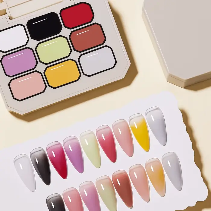 Mini vernis à ongles Gel ombré 4 en 1, 9 couleurs, manucure française, peinture dégradée facile, ver