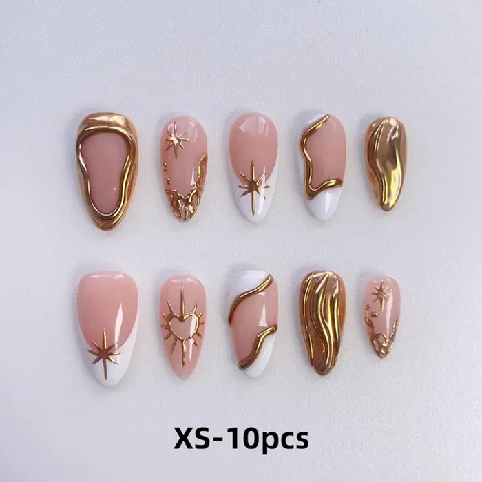 10 pièces/boîte Faux ongles à presser en acrylique