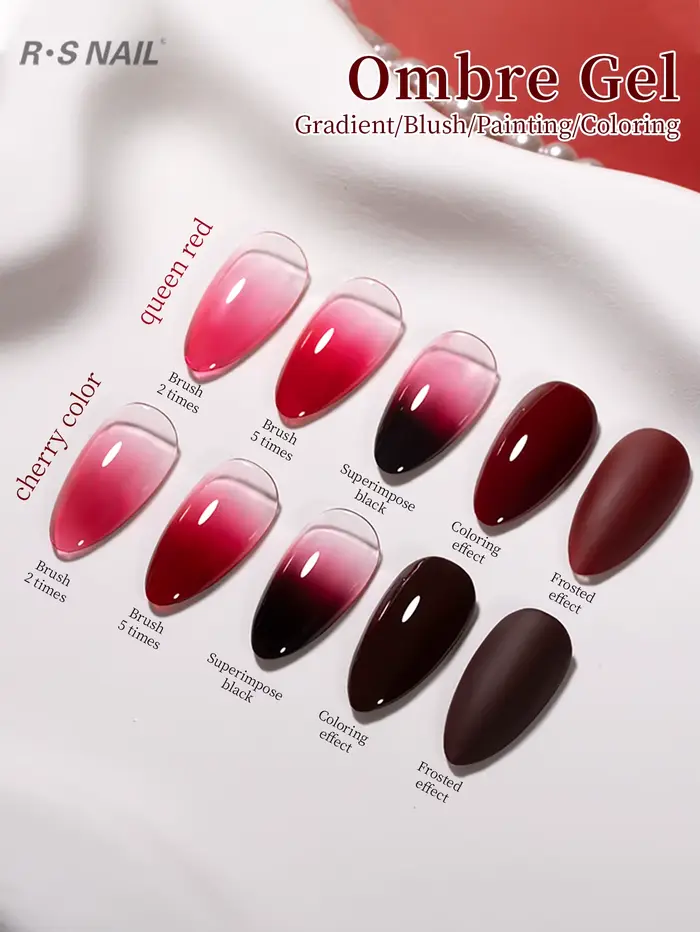 RSNAIL 10g rouge ongles estampage Gel haute Pigment UV LED durci Soak Off Omber tapotement Gel pour Salon de manucure