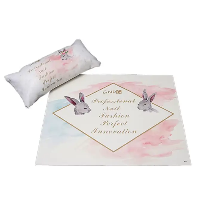 Ensemble d'oreillers pour manucure, cuir PU avec motif de marbre et motif de feuilles, tapis de Tabl