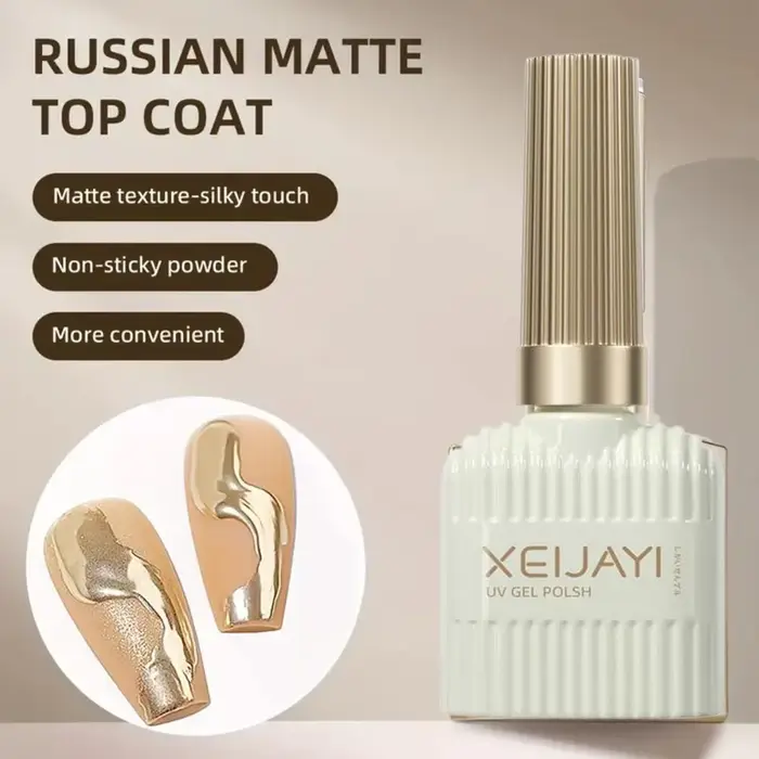 XEIJAYI 1pc 15ml 0.51oz russe mat caoutchouc couche de finition Gel vernis sceau néon Art Design mat Base manteau Gel populaire manucure Gel *