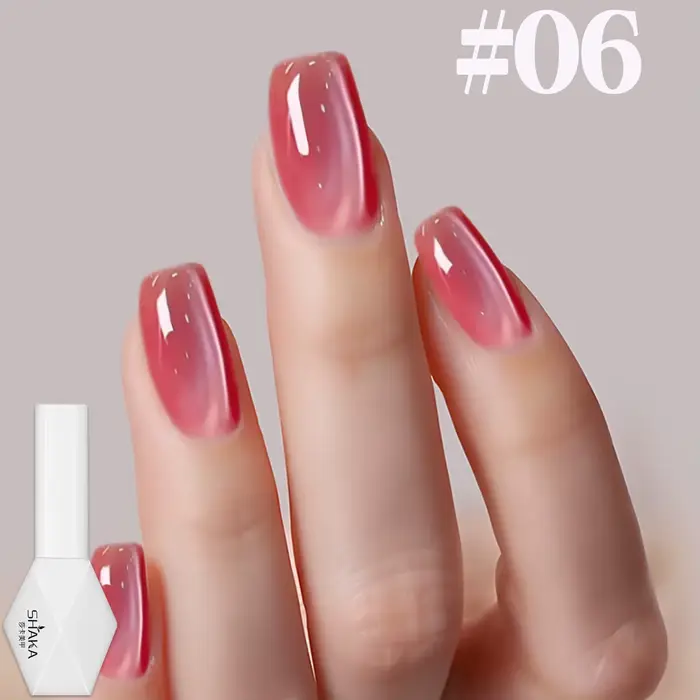 1-12pcs SHAKA Vernis à ongles en gel transparent couleur rose œil de chat Tanhua Automne 2026 Nouveau Simple et généreux