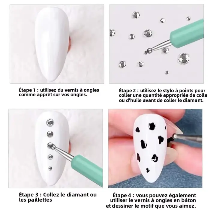 Outils de pointage pour Nail Art à double extrémité