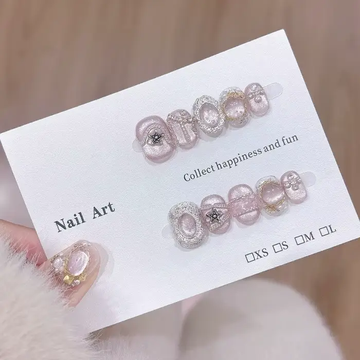10 pièces de faux ongles à presser faits à la main