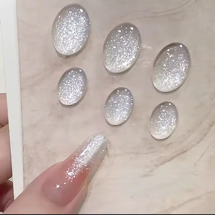 MIANEL 1 pièce 12ML Vernis à ongles gel scintillant blanc effet strobe fin pour l'été et les mariages