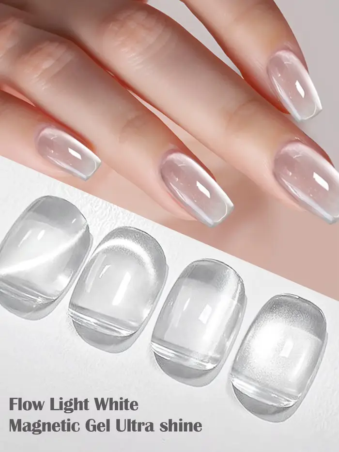 Vernis à ongles gel magnétique blanc ultra brillant MTSSII Flow Light 10ml
