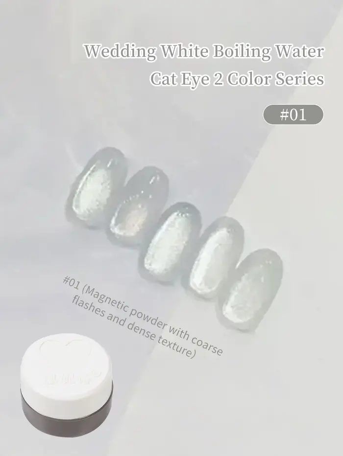 5g vente chaude glace perles de verre Transparent oeil de chat vernis à ongles Gel 2025 nouveau Style blanc elfe cristal
