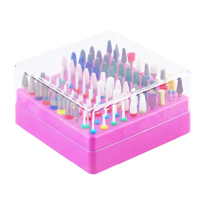 Boîte de rangement pour embouts de perceuse à ongles 7/10/100 trous