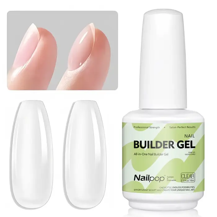 Nailpop 7 en 1 constructeur Gel multicolore clair blanc rose nu 15ml ongles Apex et Extension renfor