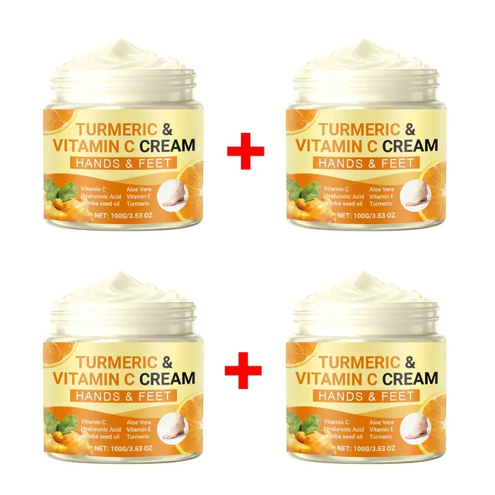 Crème hydratante au curcuma et à la vitamine C pour les mains et les pieds