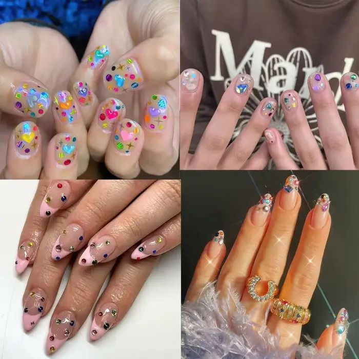 Mini strass colorés pour ongles, breloques pour Nail Art, étoile 3D, diamants, cristal, dos plat, ge