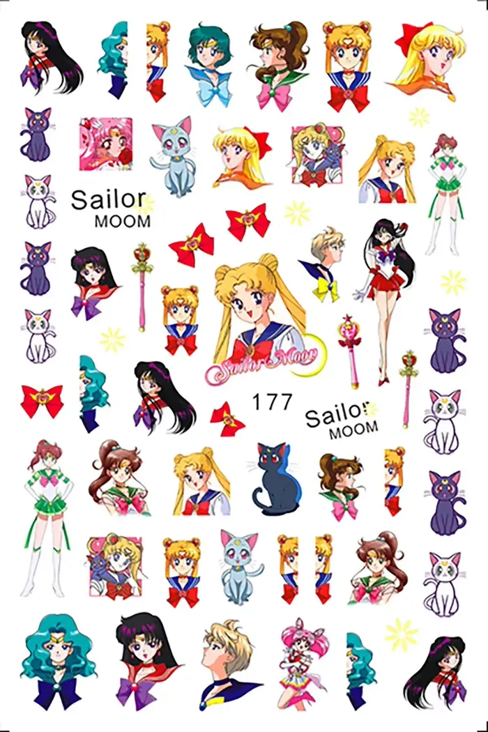 Autocollants pour ongles Miniso Anime Girl, 1 pièce, autocollants Pokémon de dessin animé, personnag