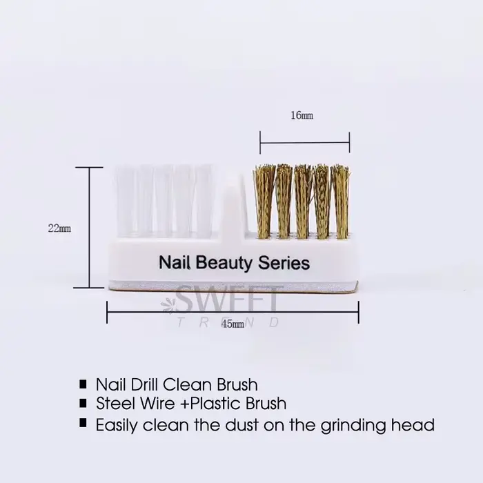 Tête de meulage électrique pour ongles, brosse de nettoyage, forets de manucure portables, nettoyant