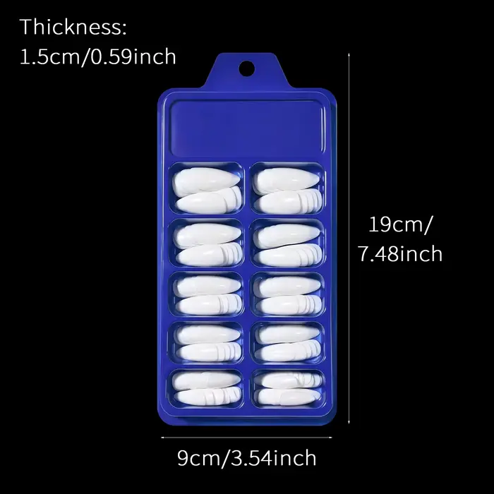 1 Boîte de 120 faux ongles brillants blanc laiteux en forme d'amande