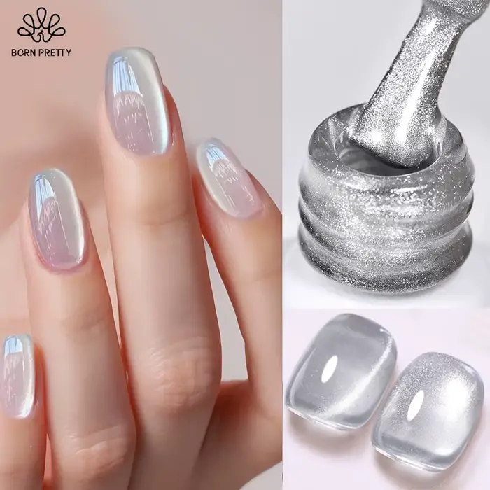 BORN PRETTY 10ml argent eau lumière chat Gel magnétique Vernis à ongles fournitures Vernis Gel Semi 