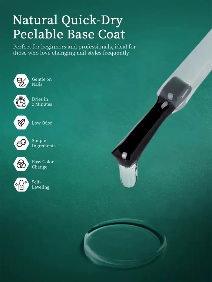 RSNAIL 12g Base Coat Peel-Off Séchage à l'Air pour Vernis à Ongles Gel
