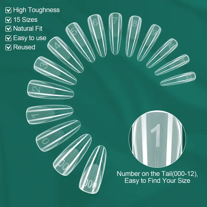 Nailpop French Zone Dual Nail Forms 15 Tailles Ultra Résistantes Professionnelles Faciles à Réutiliser pour Extension