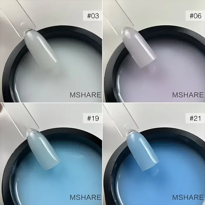 MSHARE 50g gelée blanc rose bleu translucide auto-nivelant constructeur Gel dur pour Extension d'ongles Construction Gel UV