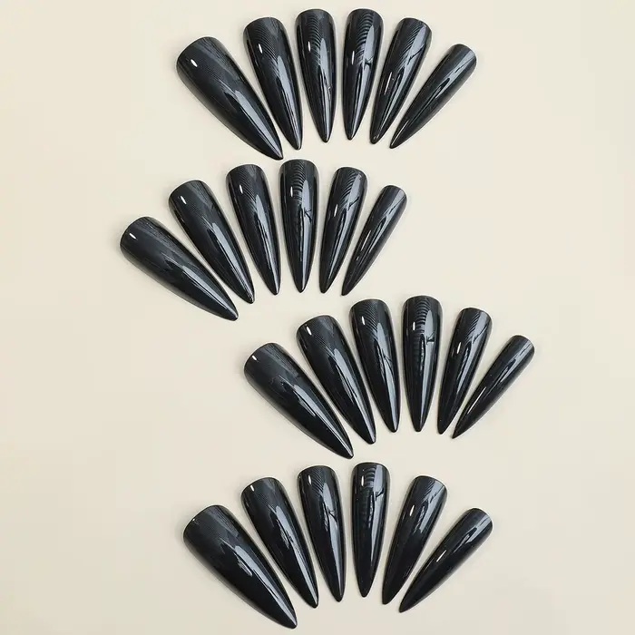 Transformez vos ongles avec 24 pièces Extra Long Stiletto Style français moderne classique Simple no