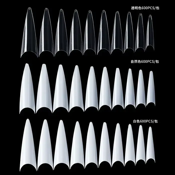 600 pièces/sac Transparent Nature presse sur ongles conseils Stiletto faux ongles acrylique couvertu