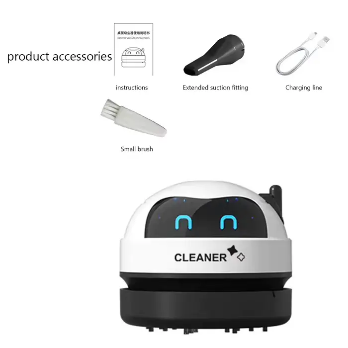 Déterminer le mini aspirateur de table de bureau, aspirateur de poussière, chargement USB, nettoyeur de bureau avec brosse propre pour la maison, balayeuse de table de bureau