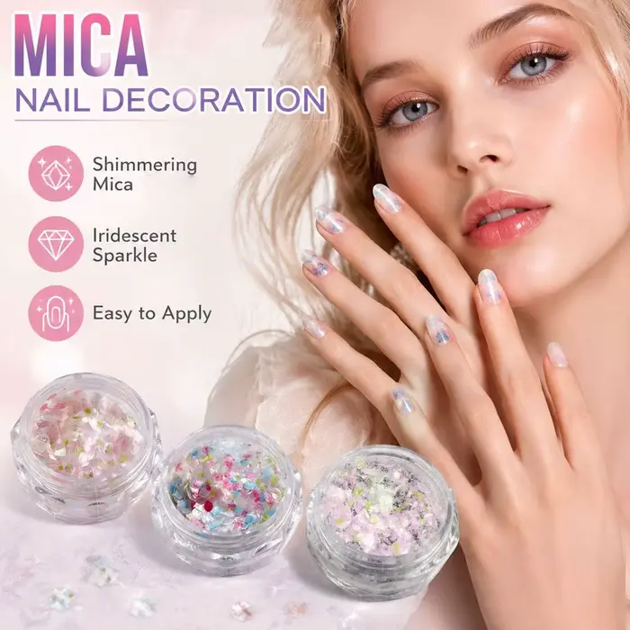 Paillettes pour ongles irisées violettes rêveuses