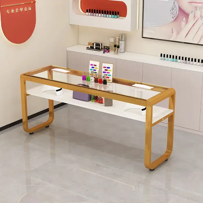 Chaises support Table à ongles luxe européen noir Design esthétique Table à ongles organisateur de rangement Mesa Para meubles de manucure
