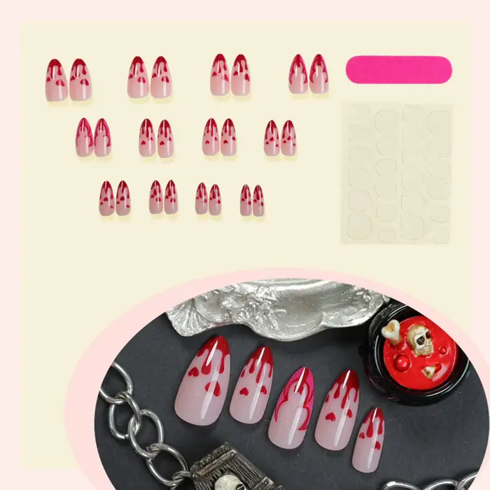 24 faux ongles d'Halloween