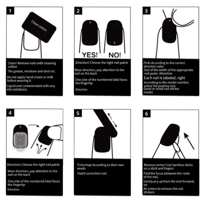 Faux ongles courts coréens à pression