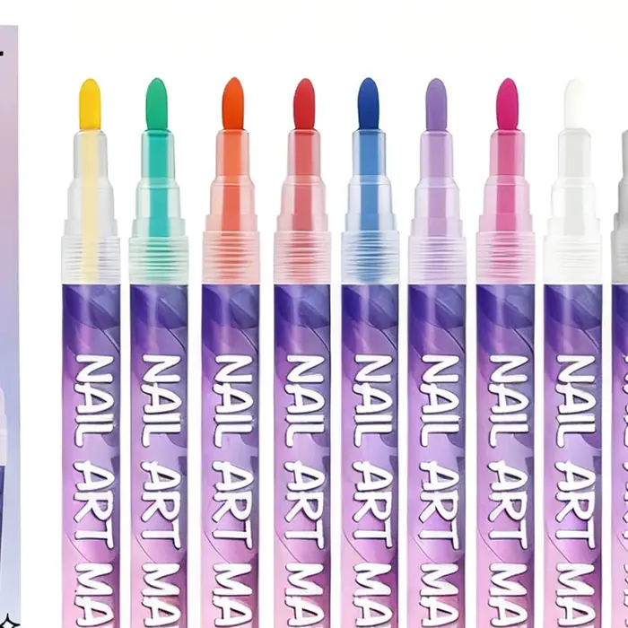 12 pièces Nail Arts dessin Graffiti vernis à ongles imperméable peinture Liner stylo bricolage 3D lignes abstraites