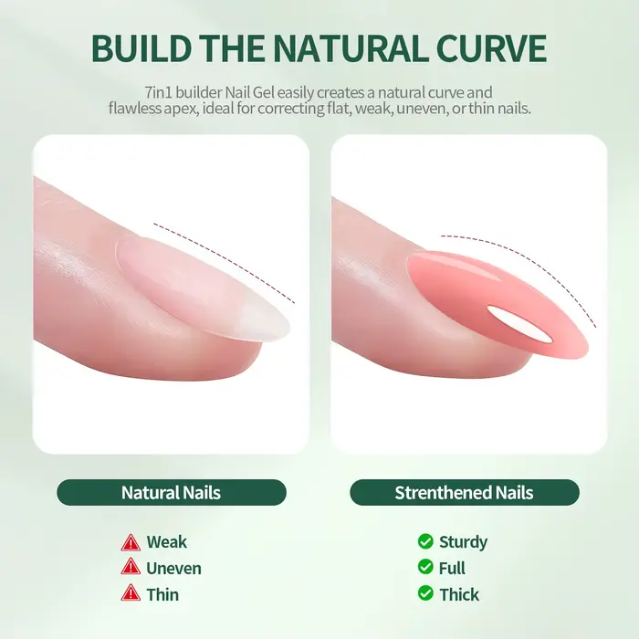 Nailpop 7IN1 constructeur Gel multi fonctionnel 15ml pour la force d'extension des ongles Apex Base de construction