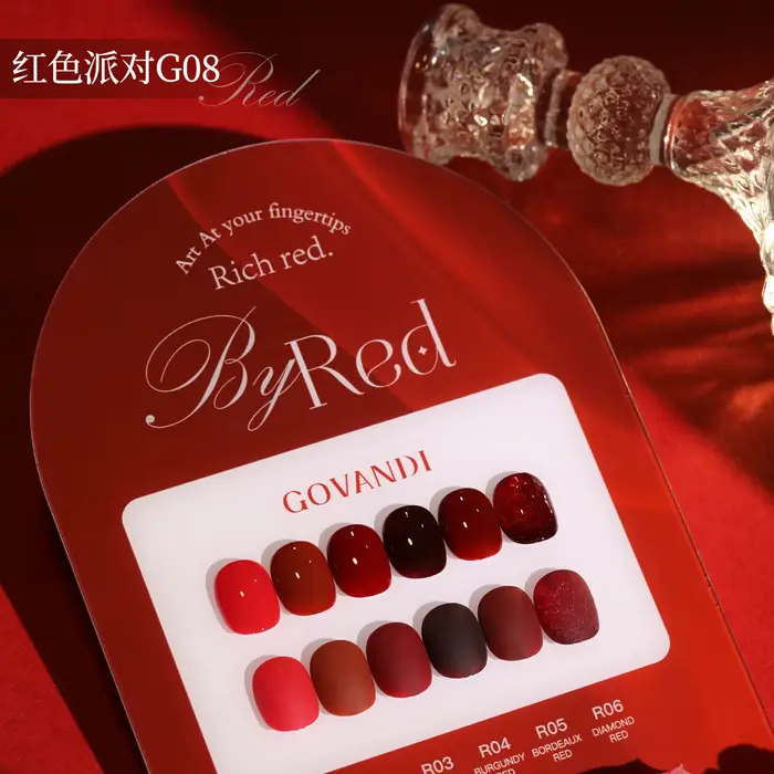 Kit de gel UV pour salon de manucure professionnel, vernis à ongles rouge, carte de document, ensemb