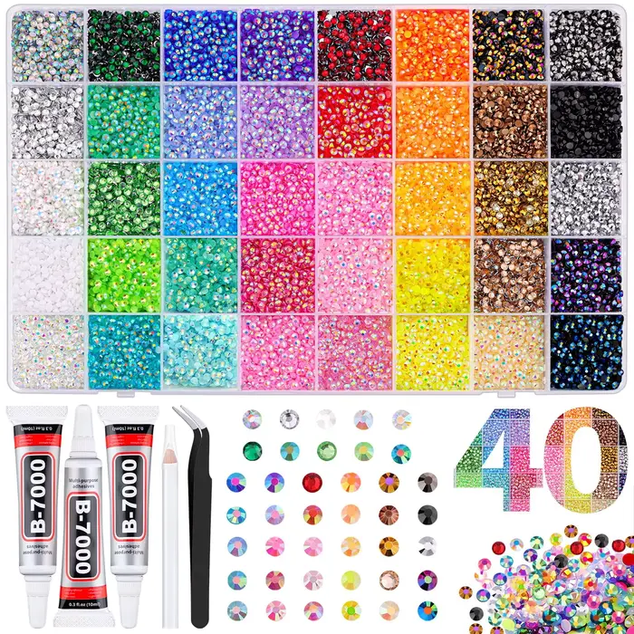 1 boîte de strass semi-circulaires minimalistes brillants et colorés, mini strass en résine à dos pl