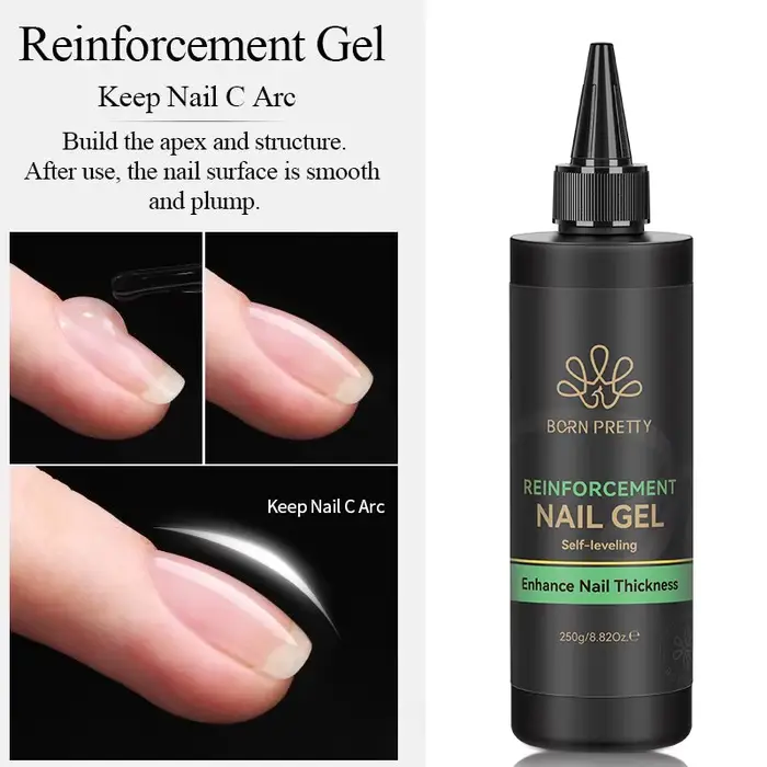BORN PRETTY 250g Gel de renfort garder les ongles C Arc UV Gel de Construction épaisseur Gel de Base pour une durabilité plate Super couche de finition