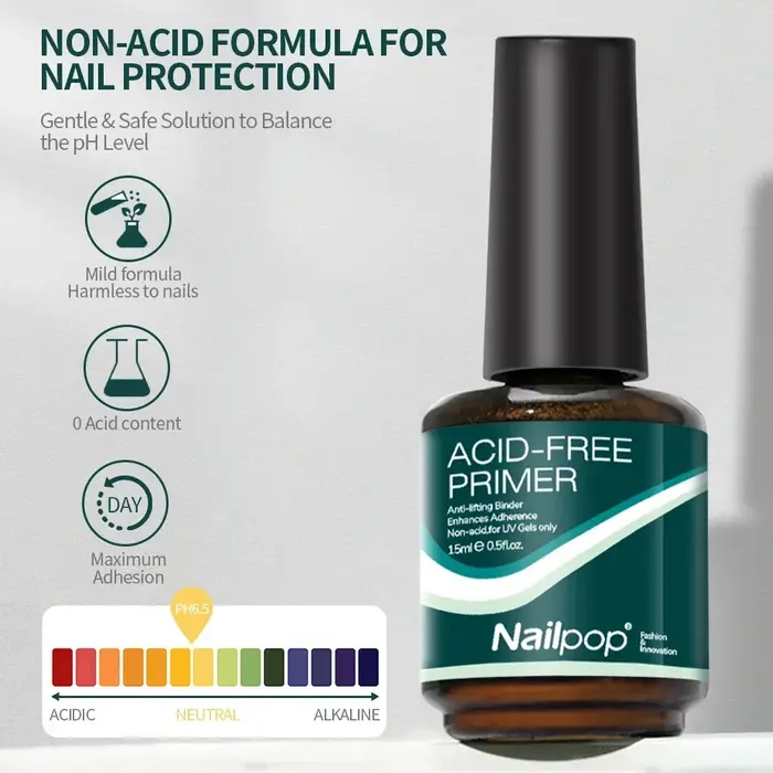 Nailpop-Verhéritage à ongles en gel UV et acrylique, produit de manucure naturel, sans acide, séchag