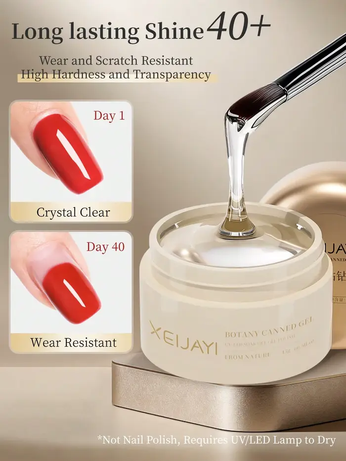 XEIJAYI Gel de Soin des Ongles Fonctionnel 15g, Gel Scellant Diamant, Anti-Rayures, Résistant à l'Us
