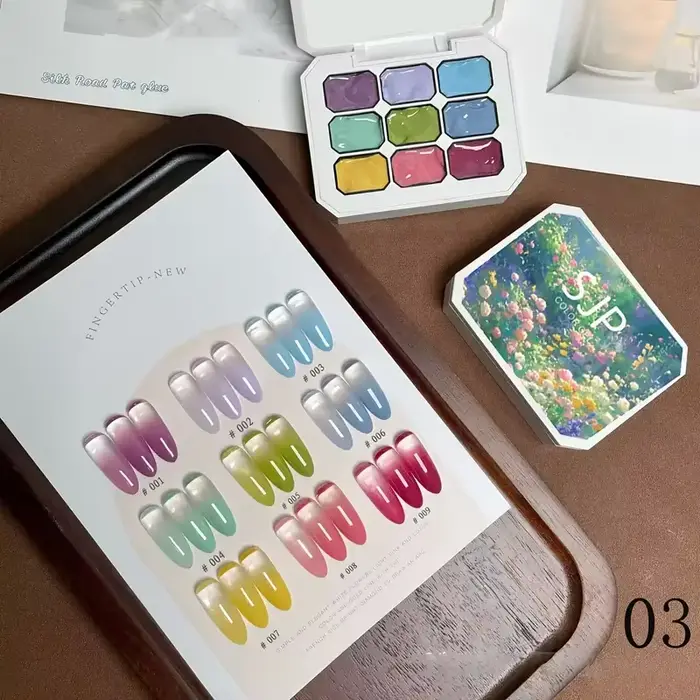 9 couleurs solide vernis à ongles Palette Peelable UV/LED