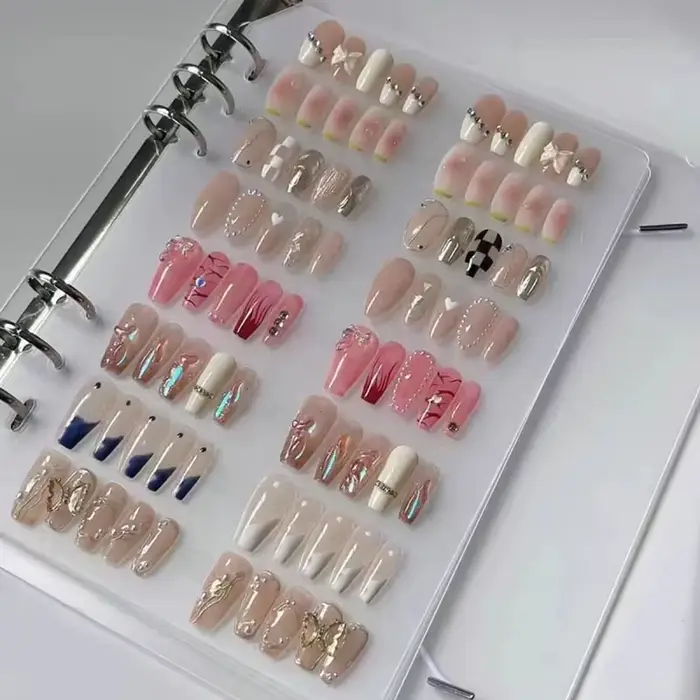 Livre de conception de pratique de peinture d'ongles de manucure avec Album d'affichage de stockage de PVC