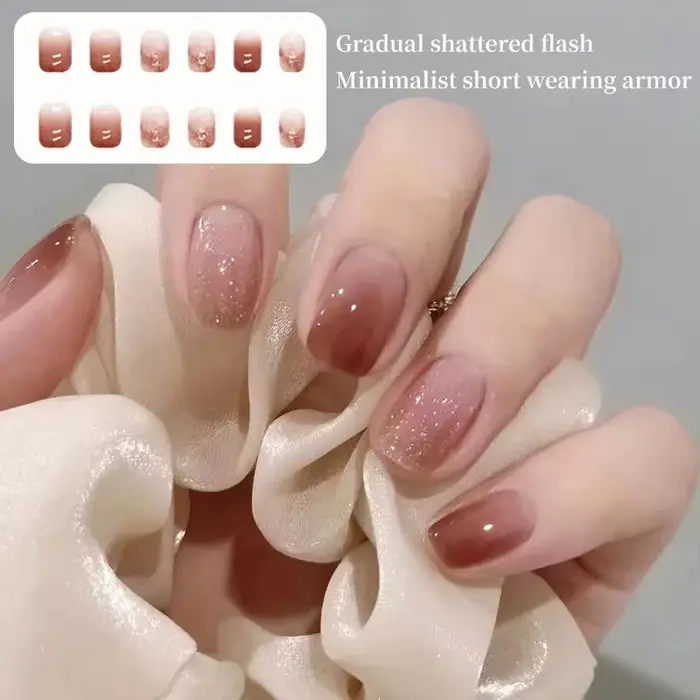Faux ongles amovibles, dégradé de Caramel