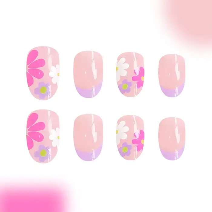 Faux ongles courts à pression en amande