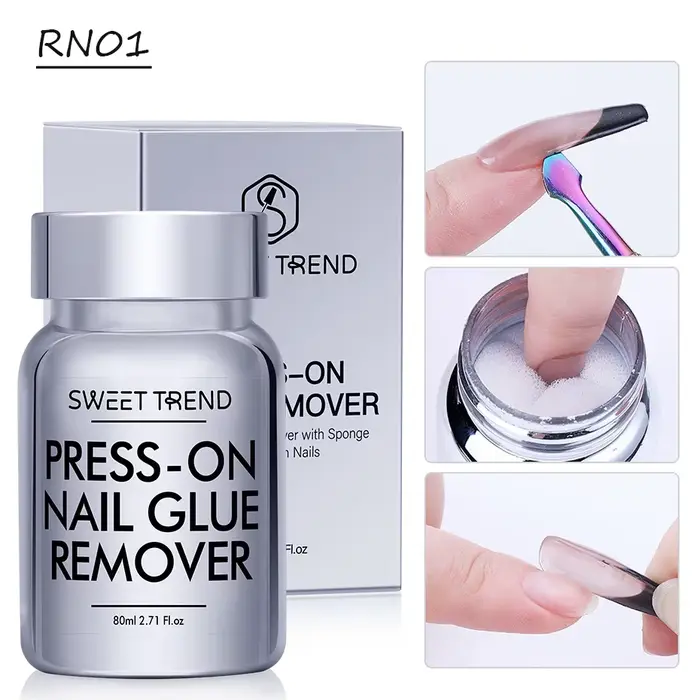 Dissolvant de colle pour ongles, 80ml, pour presser les ongles, facile à enlever, adhésifs solides,