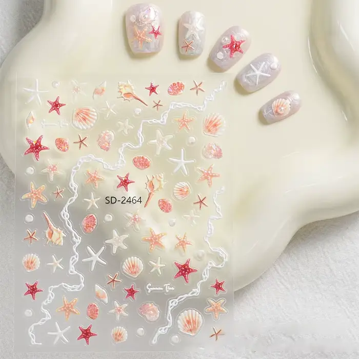 Autocollants pour ongles en coquillage d'étoile de mer