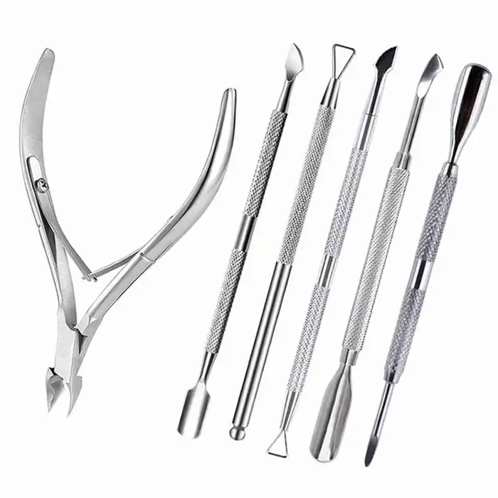 Coupe-ongles professionnel en acier inoxydable, ciseaux, pince multifonction, poussoir à cuticules,