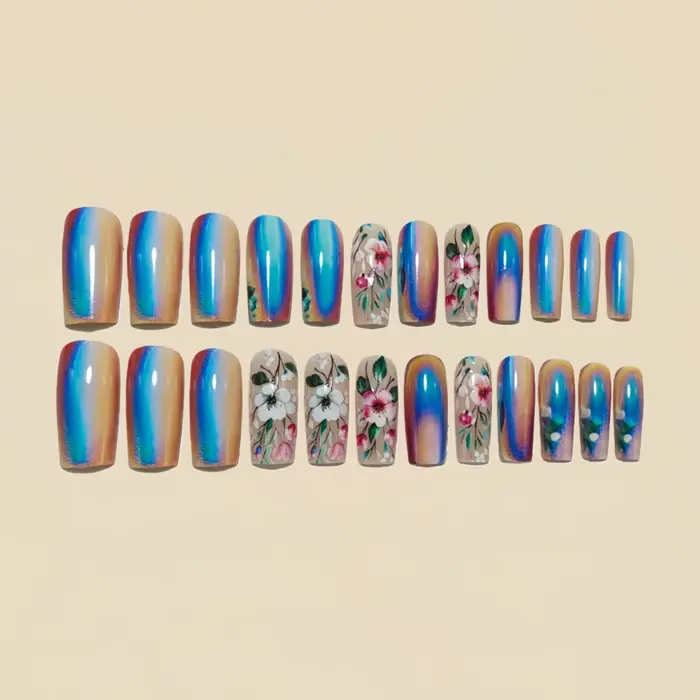 Faux ongles mi-longs pour femmes et filles