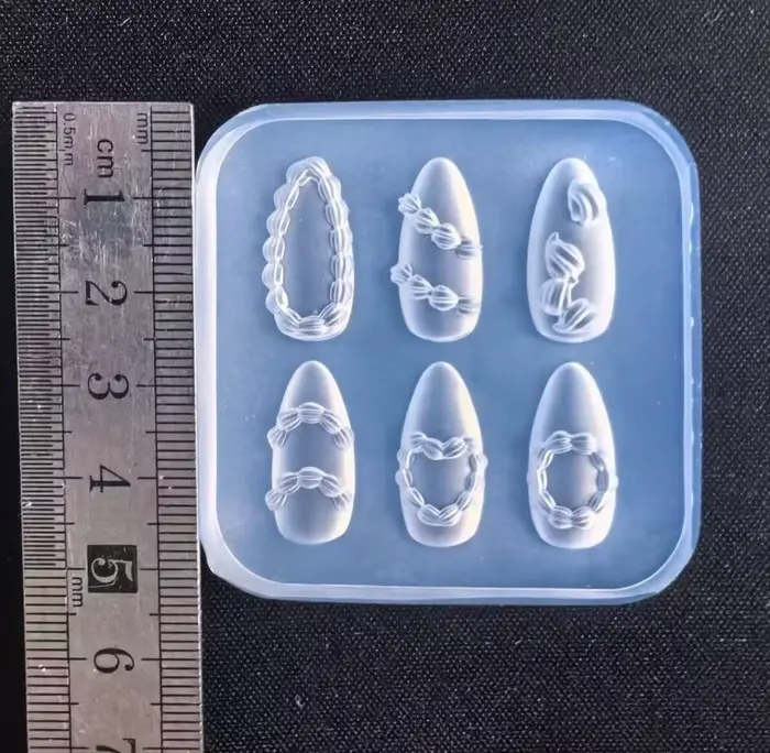 Moule à ongles 3D en Silicone, 6 styles, gâteau crème, sculpture, bricolage, Design, Nail Art, décor