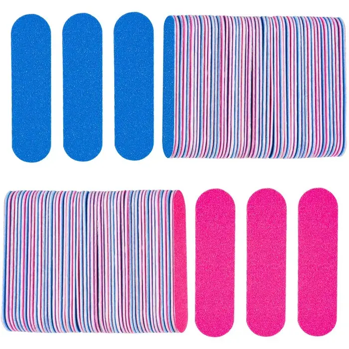 Mini-limes à ongles en vrac, 100 pièces, limes à ongles jetables double face, format voyage pour hom