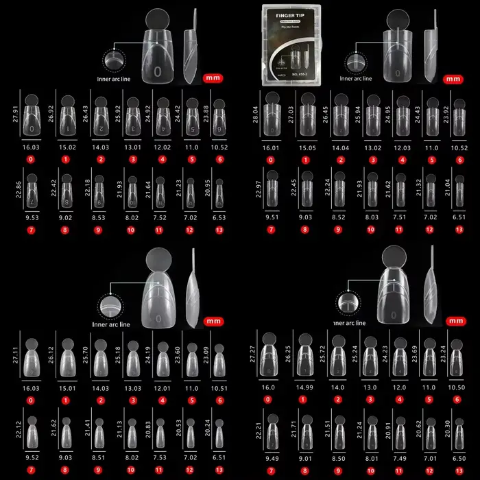 140 pièces de formes à ongles françaises à surface mate